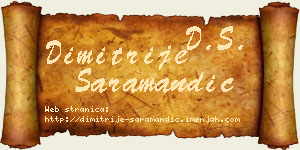 Dimitrije Saramandić vizit kartica